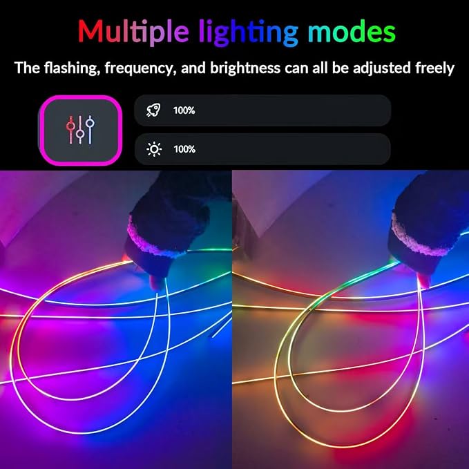 Interior Car Strip Lights Dreamcolor Acrylic Car Decorative Lights with APP Control Multicolor Internal Lighting Kit Music&DIY Function Ambient Fiber Optic Strip Valentine’s Day's Decor - Image 6