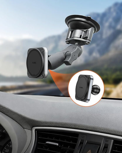 Heavy Duty Magnetic Phone Holder Base with 1" Ball for MagSafe iPhone 17-12 Series, Compatible with RAM mounts and Other B Size Ball Double Socket Arm - Image 2