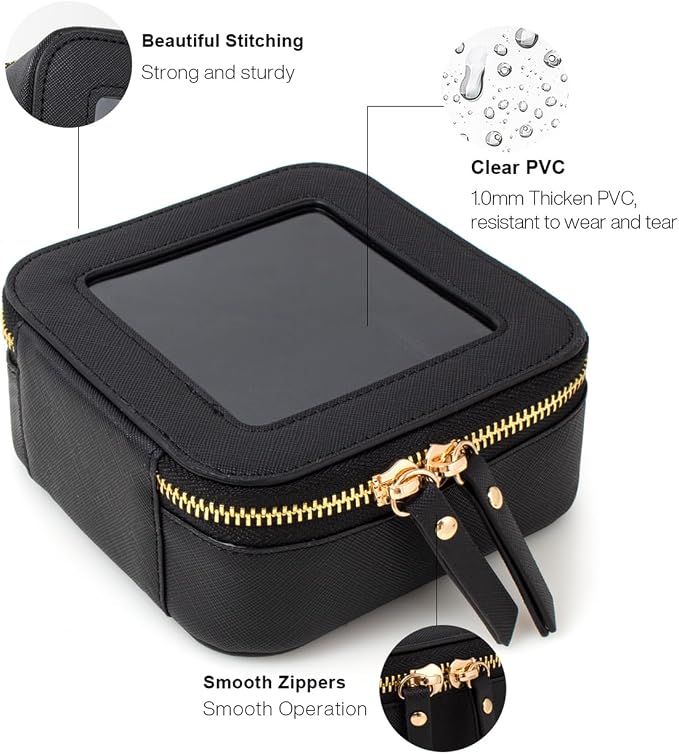 Travel Clear Makeup Bag Set, TSA Approved Cosmetic Bag Case with Zipper Portable Makeup Pouch Toiletry Bag Traveling Cosmetic Organizer Storage Bag Car Organizer Car Essentials - Image 4
