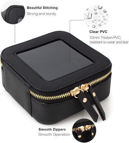 Travel Clear Makeup Bag Set, TSA Approved Cosmetic Bag Case with Zipper Portable Makeup Pouch Toiletry Bag Traveling Cosmetic Organizer Storage Bag Car Organizer Car Essentials - Image 4