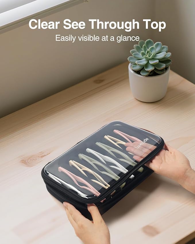 Travel Sunglasses Organizer Case, Clear Sunglasses Travel Case | Glasses Case Multiple Pairs with Adjustable Slots, Hard Shell Sunglass Storage Organizer for Women Men/Camping/Beach etc. - Image 2