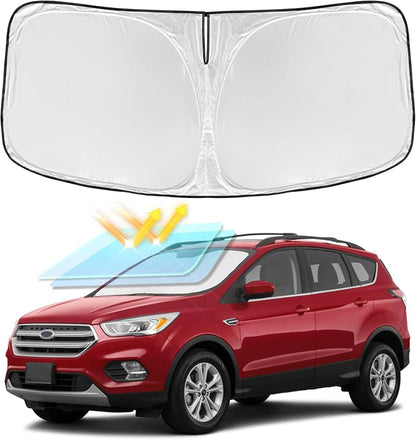 for Ford Escape 2013-2019 Windshield Sun Shade - 4 Layers Car Sunshade | Front Windows Shade Cover Custom Fit Escape Sun Visor 250T Retractable Shade Blocks UV Rays Car Accessories by ZOIBVCARSUNSHADE