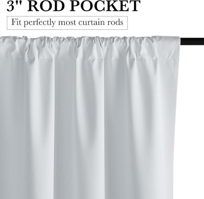 RYB HOME Short White 100% Blackout Curtains for Small Window | Thermal Insulated, Heat & UV Blocking, Total Room Darkening, Privacy, Drapes for Cafe, W29 x L45, 2 Panels - Image 2
