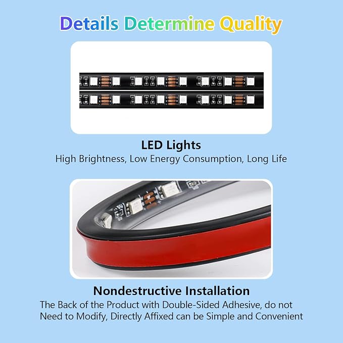 car led Lights Interior,car Ambient Lighting,Inside Lights for car,APP Control 16 Million Colors Music Sync,DIY Mode Multicolor led Lights for car Interior,Trucks,SUVs,12V Power - Image 4