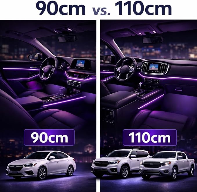 Acrylic Interior Car LED Strip Lights, Dreamcolor 18-in-1 Car Ambient Lighting Kit, with APP Control, 622 LED Fiber Optic Strip Lights for Cars, Supports Neon Sync with Music DIY Mode. - Image 7