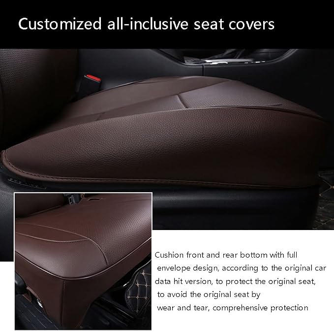 CocheFamilia CRV Seat Covers Custom Fit for Honda CRV 2023 2024 2025 2026 Leather Car Seat Cover Full Set for Trucks SUV,Waterproof Car Seat Cushion,Faux Leather (Coffee) - Image 5