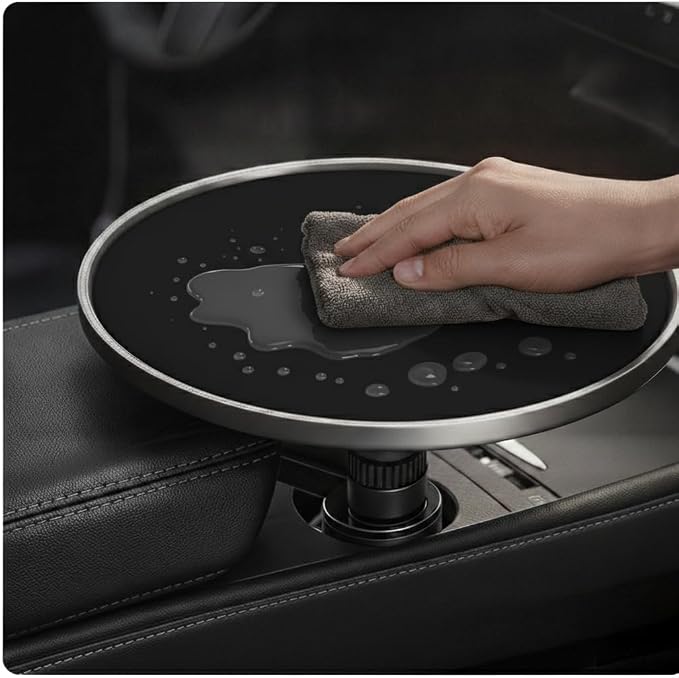 Car Desk for Laptop, Car Tray & Car Food Tray with Cup Holder ，Height-Adjustable 360° As Car Seat Tray Or Car Table Tray, Compatible with Tesla Model 3/Y/S, Ford/Most Vehicles (Black) - Image 4