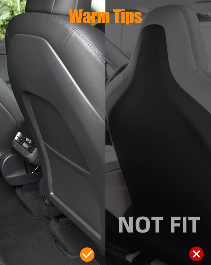 EVANDCAR Leather Seat Back Protector for Model 3/Y/S, Wear-Resistant Car Kick Mats with Organizer Pocket, Set of 2 - Image 7