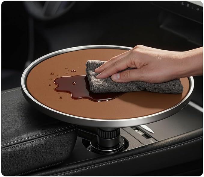 Car Desk for Laptop, Car Tray & Car Food Tray with Cup Holder ，Height-Adjustable 360° As Car Seat Tray Or Car Table Tray, Compatible with Tesla Model 3/Y/S, Ford/Most Vehicles (Orange) - Image 6