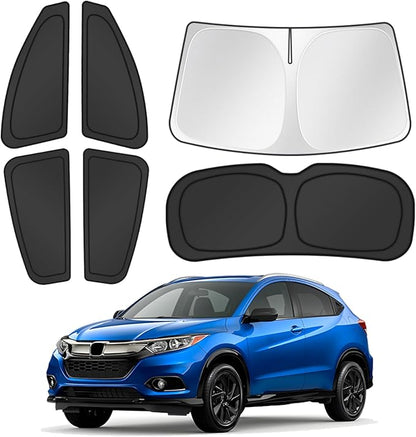 Canvcle Window Shades for Honda HRV 2016-2022 HR-V Accessories Windshield Sun Shade Side Rear Window Cover Sunshade Sun Visor Shield Privacy Protection for Camping Keep Vehicle Cool Black 6PCS by Canvcle