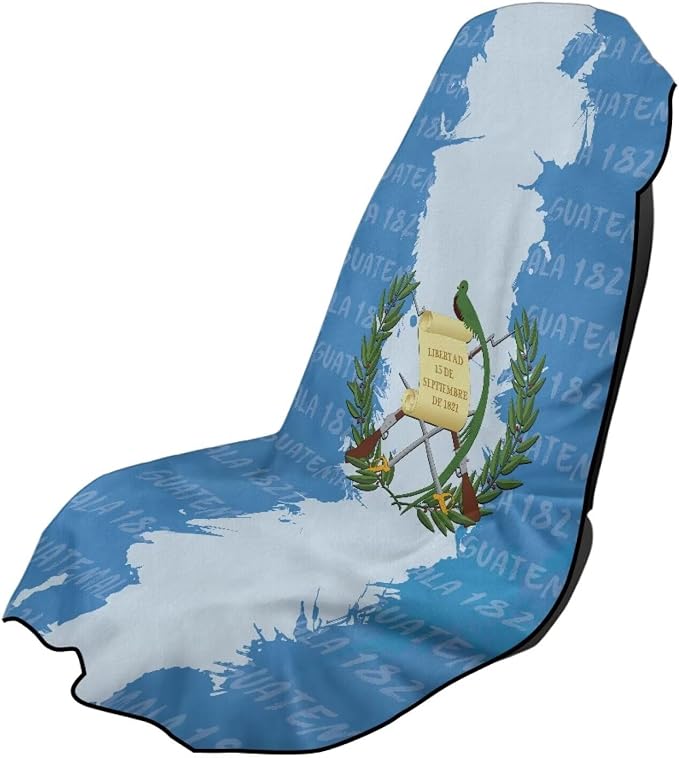 SEANATIVE Car Seat Cover Car Towel - Washable Sweat Protector for Workout, Sports Towel Cushion Cover, Women Men Dogs' Universal Seat Covers for Cars Trucks SUV, Flag of Guatemala Print by SEANATIVE