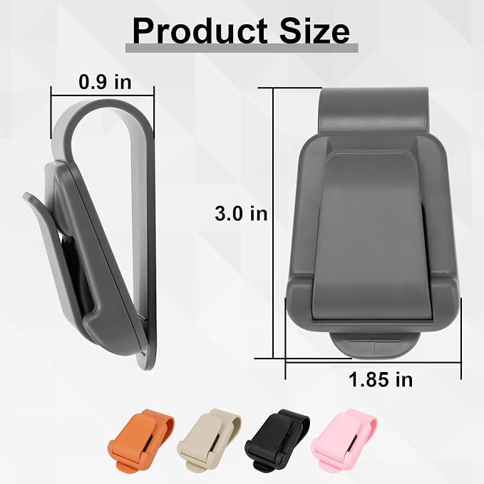 BFXM 2Pcs Sunglass Holder for Car Visor | Sunglasses Visor Clip for Car, Trucks, SUVs (Gray) - Image 2