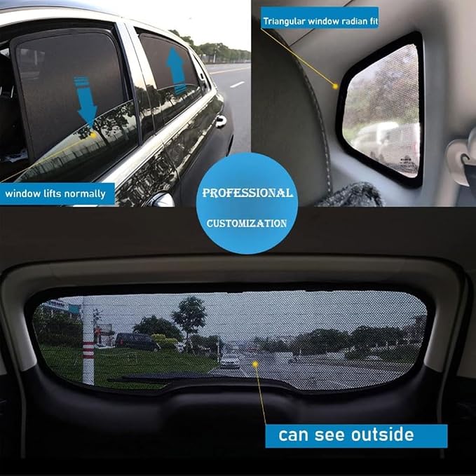 Car Side Window Sunshades for Volvo XC60 2. Gen (Spa) 2018-2024, Magnetic UV Protection Shades for Front/Rear Windows, Heat Resistant Sun Visor Shield Accessories,A/2 Front Doors - Image 3