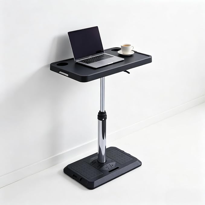 Portable Car Laptop Desk, Pneumatic Height & Angle Adjustable Vehicle Table Tray, 360 Degree Rotatable Travel Desk for Front Rear Passenger Seat, Ideal for Work, Dining, Camping and Home Use - Image 5