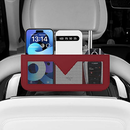 Car Seat Side Pocket Organizer, PU Leather Multifunctional Small Vehicle Console Side Storage Pouch, Automotive Gap Filler Bag for Cell Phone Sunglasses, Universal for SUV RV Truck (Wine Red) - Image 5