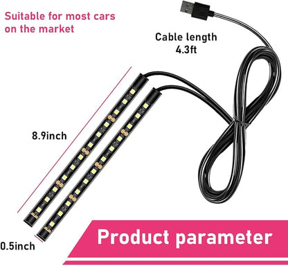 Car LED Strip Light, 24 LEDs RGB Neon Interior Atmosphere Lights, 12V Under Dash Ambient Night Light, USB Port Auto Interior Decorative Lamp, Universal Car Accessories (Red) - Image 2