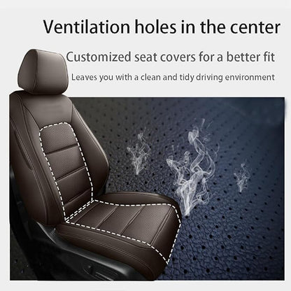 CocheFamilia CRV Seat Covers Custom Fit for Honda CRV 2023 2024 2025 2026 Leather Car Seat Cover Full Set for Trucks SUV,Waterproof Car Seat Cushion,Faux Leather (Coffee) - Image 4