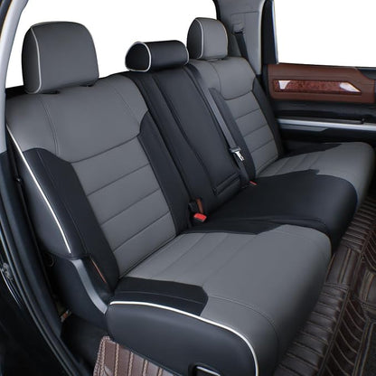 EKR Tacoma Leather Car Seat Covers Custom Fit for Toyota Tacoma 2012 2013 2014 2015 (Regular Seats) - Truck Seat Covers Full Set,Faux Leather(Black/Gray) - Image 4
