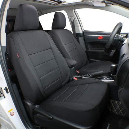 EKR Ranger Seat Covers Custom Fit for Ford Ranger (SuperCrew) XL/XLT 2024 2025,Leather Black Front Back Seats Car Seat Covers for SUV Trucks Full Set- Neoprene (Black) by EKR