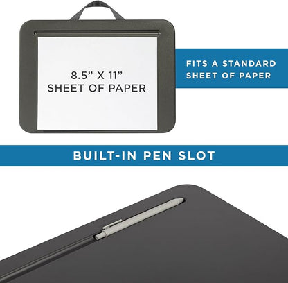 LAPGEAR Compact Lap Desk – Charcoal, Fits 14" Laptops | Microbead Cushion, Built-In Pencil Slot, Carry Handle, Fits Standard Letter-Size Paper (8.5" × 11") - Image 4