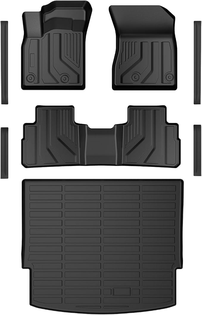 T TGBROS Floor Mats for Nissan Rogue 2021-2026 (Not for Sport) with Door Sill Protector, All Weather TPE Floor Liner Set Front Rear Mats Trunk Cargo Liner Door Entry Guard Full Set 8PCS by TTGBROS