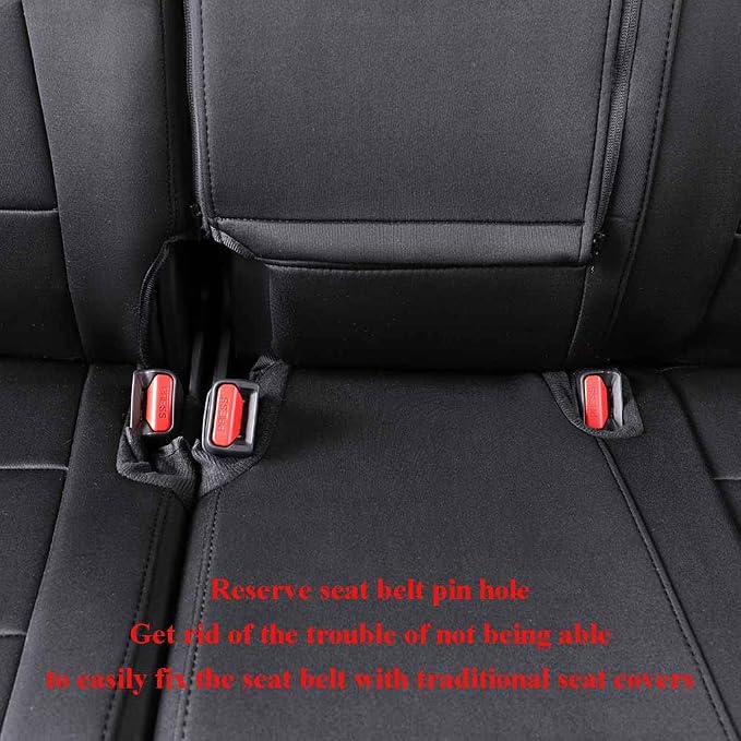 EKR Car Seat Covers for Honda CRV 2023-2026 Neoprene Full Set | Custom Fit for Honda CRV 2023 2024 2025 2026 Easy-Wipe Protection,Waterproof Pet-resistant,Neoprene(Black) - Image 4