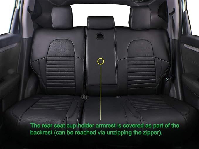 EKR Car Seat Covers for Honda CRV 2012-2014 LX Leatherette Full Set | Custom Fit for Honda CRV 2012 2013 2014 LX ,Factory-Style Interior Upgrade,Easy-Wipe,Faux Leather(Black) - Image 4