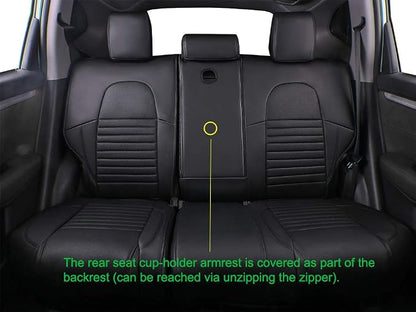 EKR Accord Seat Covers for Honda Accord 2023 2024 2025 2026 EX,SE &2023-2026 (Hybrid) Sport,EX-L,Sport-L,Touring,(Rear Row W/40/60 Split Backrest),Leather Seat Covers for Trucks Full Set (Black) - Image 6