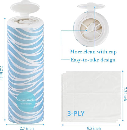 Car Tissues Cylinder 4 Packs Round Tissue Box Holder Fit for Car Cup Holder, Home Small Tissue Dispenser with Facial Tissues for Car Bathroom Office Travel - Image 2