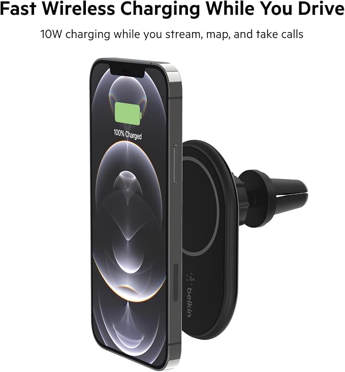 Belkin 10W Magnetic Wireless Car Charger, Vent Mount, No Adapter | iPhone 17/16/15/14, Pixel 10 compatible, no power adapter included, hands-free driving, vent mount - Image 5