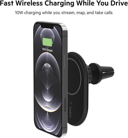 Belkin 10W Magnetic Wireless Car Charger, Vent Mount, No Adapter | iPhone 17/16/15/14, Pixel 10 compatible, no power adapter included, hands-free driving, vent mount - Image 5