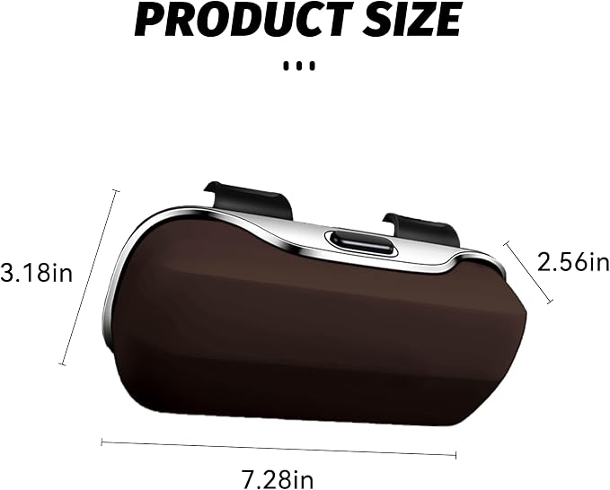 Sunglasses Holder for Car Sun Visor, Protective Automotive Eyeglasses Storage Case Hanger, Car Sunglass Holder Suitable for Truck and Sedan to Place Sunglass (Brown) - Image 2