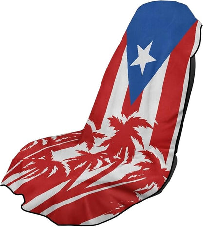 SEANATIVE Puerto Rico Flag Towel Seat Covers for Cars - Quick-Dry Sweat Towels for Gym, Hiking & Beach with Anti-Scratch Design (Machine Washable, Universal Fit) by SEANATIVE