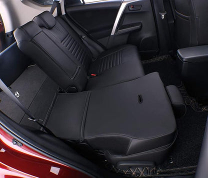 EKR Rav4 Seat Covers Custom Fit for Toyota Rav4 LE(NOT for Hybrid) 2013 2014 2015 2016 2017 2018,Leather Car Seat Cover for Trucks SUV Full Set,Faux Leather(Black) - Image 5