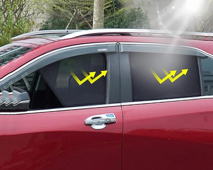 Bwen Car Window Shades Fit for Chevrolet Equinox 2018 | Foldable Window Sunshades for Equinox, Custom Fit Side Window Sunshade for Blocks UV Rays Glare, Magnetic, 4pcs - Image 3