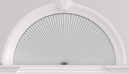 Myshade Arch Window Shades Half Circle Blackout Cellular Shades Cordless No Drill Blinds for Windows Half Moon Honeycomb Fabric No Tools Room Darkening Shades Easy Install (1PCS White 48" W X 24" H) by MYSHADE