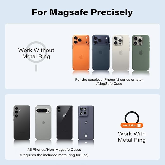APPS2Car for MagSafe Car Mount, Magnetic Phone Holder with Suction Cup | 17 Strong Magnets & Adjustable Arm, Dashboard & Windshield Phone Mount Compatible with MagSafe Case iPhone 12–17 Series - Image 4