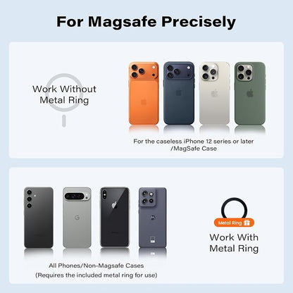 APPS2Car for MagSafe Car Mount, Magnetic Phone Holder with Suction Cup | 17 Strong Magnets & Adjustable Arm, Dashboard & Windshield Phone Mount Compatible with MagSafe Case iPhone 12–17 Series - Image 4