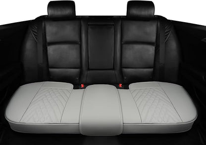 GIANT PANDA Premium PU Leather Rear Car Seat Cover Protector, Luxury Adjustable Anti-Slip Bottom Bench Seat Cover (49~59''),Fits 90% of Vehicles, Back Seat Cover, Grey - Image 2
