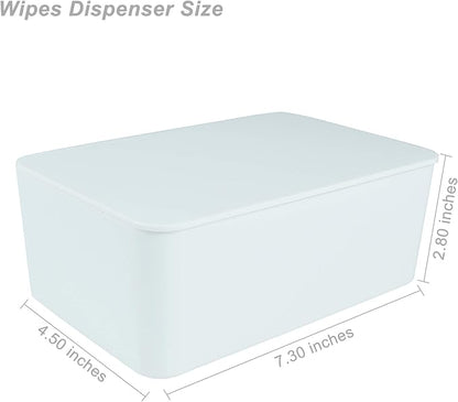 Diaper Wipes Dispenser, Tissue Storage Box Case (White) | Wet Wipe Dispenser Holder with Lid for Home, Office, Cars - Image 2