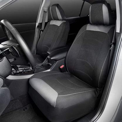 Motor Trend (2) Car Seat Covers for Front Seats with (2) Trimmable Car Floor Mats – Universal Fit Auto Accessories for Cars, Trucks, SUVs, Vans – Interior Protection and Vehicle Interior Shield Combo - Image 3