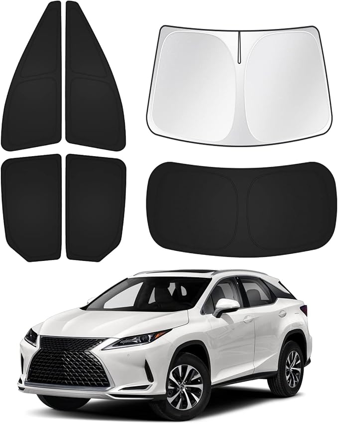 Canvcle Sunshades for 2016-2022 Lexus RX Accessories Windshield Sun Shade Side Rear Window Shade Cover Sun Visor Shield Privacy Protection for Camping Keep Vehicle Cool Black 6PCS by Canvcle
