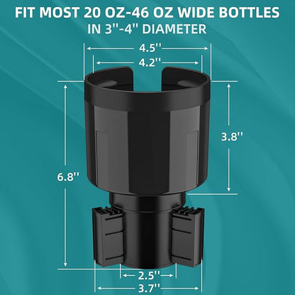 TYKOR Car Cup Holder Expander Adapter, Extender for Car with Offset Base | Compatible with Yeti 14/24/36oz, Owala 12/24/40oz, Other Large Water Bottles and Mugs in 3.2"-4.0" - Image 4
