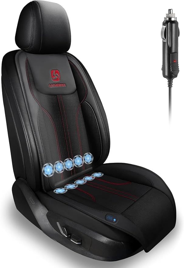 Cooling Car Seat Cushion Front Seat,12V&24V Cooling Seat Cover for Cars with 10 Fans,Cooled Seat Cover for Car SUV Truck Universal Fit (Black) by Unknown