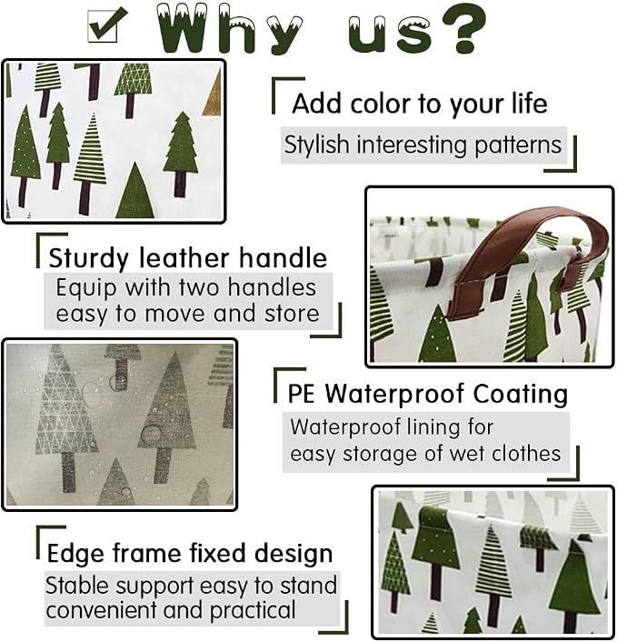 Tree basket,Laundry Basket Green Hamper Fabric Laundry Hamper,for baby hamper Nursery Toy Organizer tree room decor,Christmas gift decor,Gift Basket (tree) - Image 6