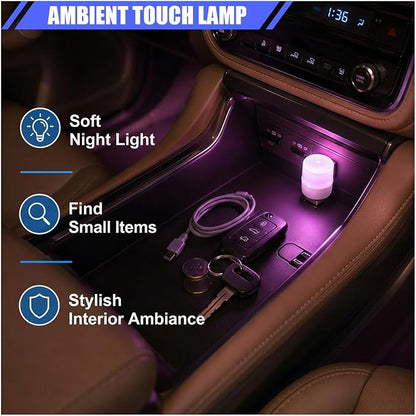 2PCS USB LED Car Interior Atmosphere Lamp, Plug and Play, Purple | Mini Portable LED Ambient Night Light, Universal Vehicle Decorative Lighting Accessories for Car Interior & Home Decors - Image 6