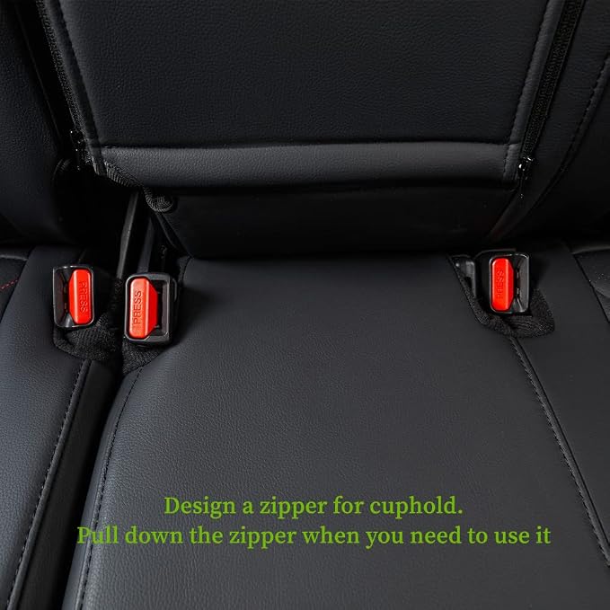 Custom Seat Covers for 2017-2022 Honda CR-V,Premium Faux Leather Car Seat Cover Set,Full Set Waterproof SUV Seat Protector,Armrest Covers Included (Red/Black) - Image 5