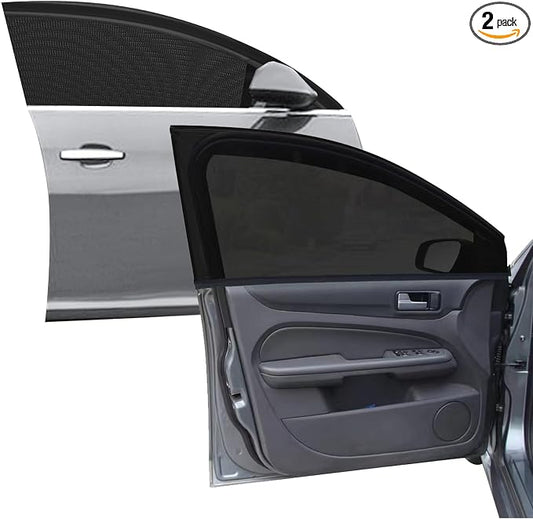 2 Pack Car Front Side Window Shades Mesh Screen for Camping 22''x42'' | Elastic Breathable Mesh Car Sun Shade fit for Medium and Large SUV Car Camping Overnight Sleeping Car Window Shade for Baby by Soulian