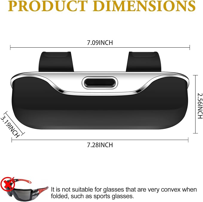Sunglass Holder for Car Visor Clip, Car Sunglass Holder Case Black | Push-button Visor Sunglass Holder Clip，Full Wrap Dustproof Sunglass Case with Anti-Scratch Lining,Suitable for Trucks, Sedans - Image 7