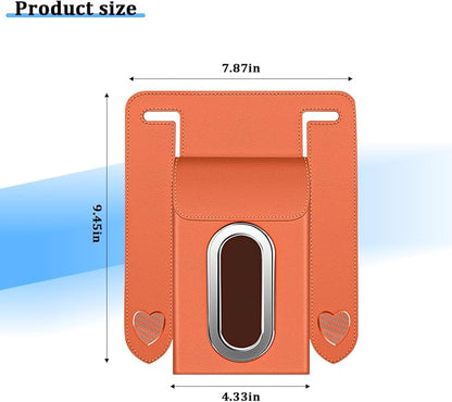 Car Tissue Holder, Multifunctional Vehicle Seat Back Hanging Tissue Box with Storage Hook, Automotive Interior Backseat Napkin Organizer, Universal for SUV Automobile Truck (Orange) - Image 2